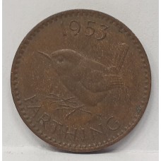 GREAT BRITAIN UK 1953 . FARTHING . SUPER RARE